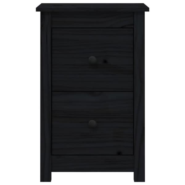 vidaXL sengeborde 2 stk. 40x35x61,5 cm massivt fyrretræ sort