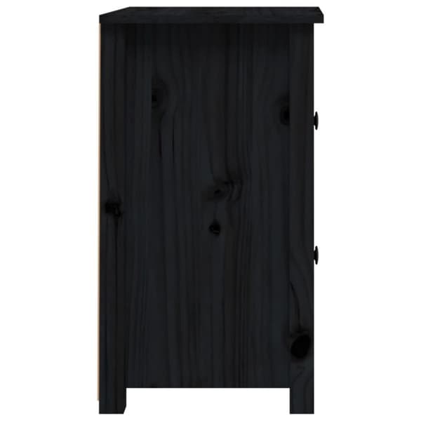 vidaXL sengeborde 2 stk. 40x35x61,5 cm massivt fyrretræ sort
