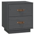 Pikkukuva 6 / 11: vidaXL Yöpöydät 2 kpl harmaa 40x34x45 cm täysi mänty