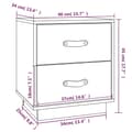 Pikkukuva 9 / 9: vidaXL Yöpöytä harmaa 40x34x45 cm täysi mänty
