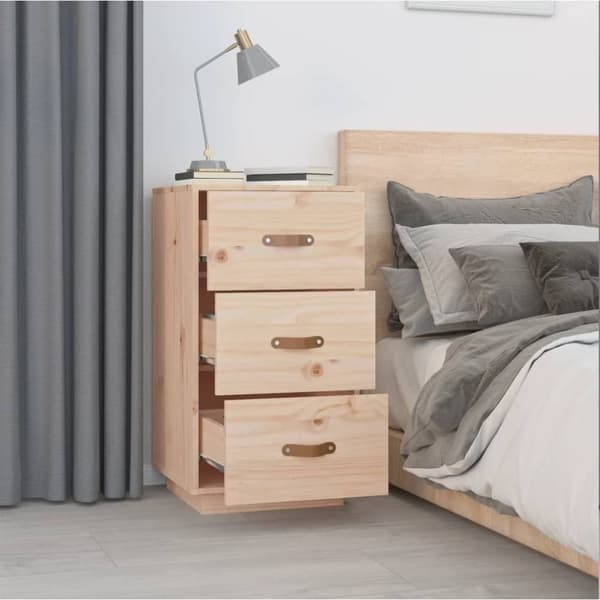 vidaXL sengebord 40x40x75 cm massivt fyrretræ
