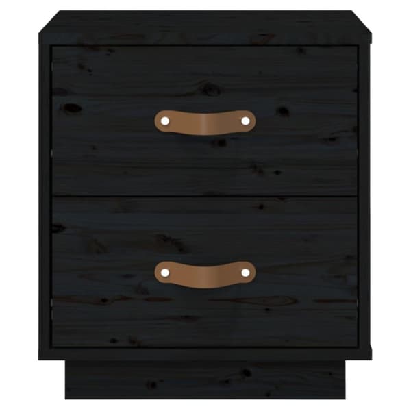 vidaXL sengebord 40x34x45 cm massivt fyrretræ sort