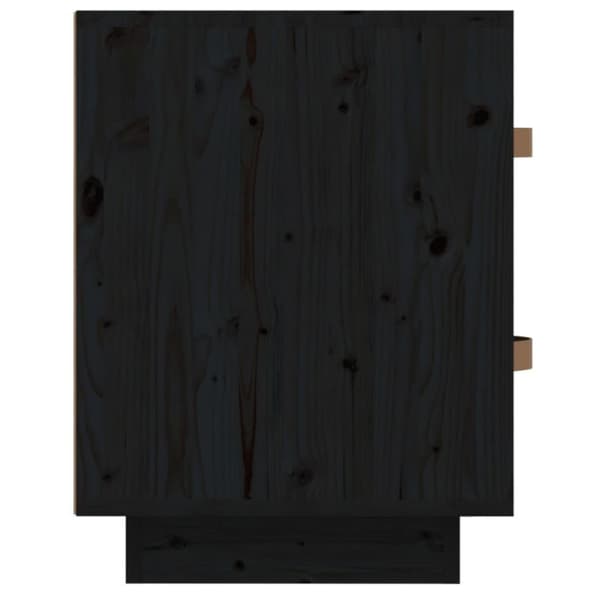 vidaXL sengebord 40x34x45 cm massivt fyrretræ sort