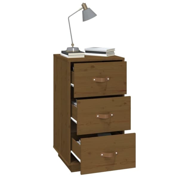 vidaXL sengeborde 2 stk. 40x40x75 cm massivt fyrretræ gyldenbrun