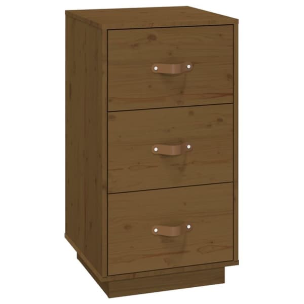 vidaXL sengeborde 2 stk. 40x40x75 cm massivt fyrretræ gyldenbrun