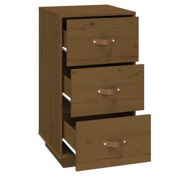 vidaXL sengeborde 2 stk. 40x40x75 cm massivt fyrretræ gyldenbrun