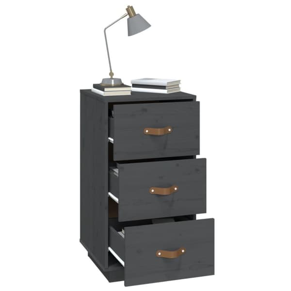 vidaXL Yöpöydät 2 kpl harmaa 40x40x75 cm täysi mänty