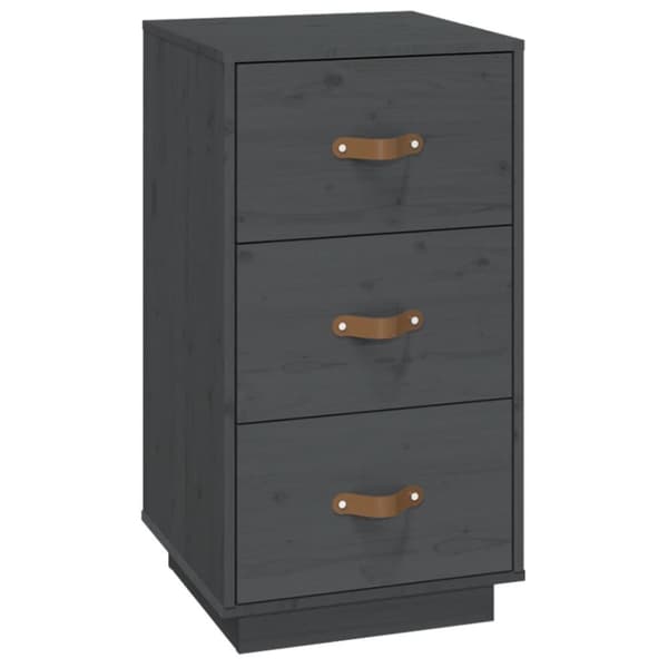 vidaXL Yöpöydät 2 kpl harmaa 40x40x75 cm täysi mänty