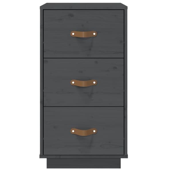 vidaXL Yöpöydät 2 kpl harmaa 40x40x75 cm täysi mänty