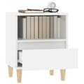 Miniatyrbild 5 av 11: vidaXL Sängbord 2 st vit 40x35x50 cm