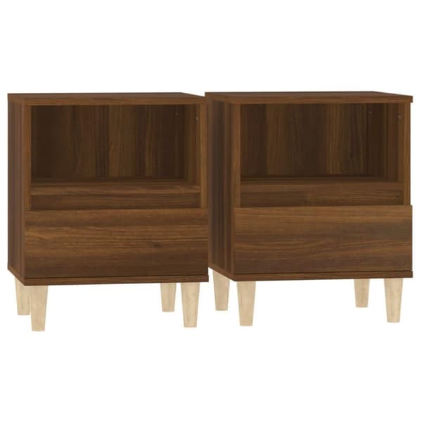 vidaXL Nattbord 2 stk brun eik 40x35x50 cm