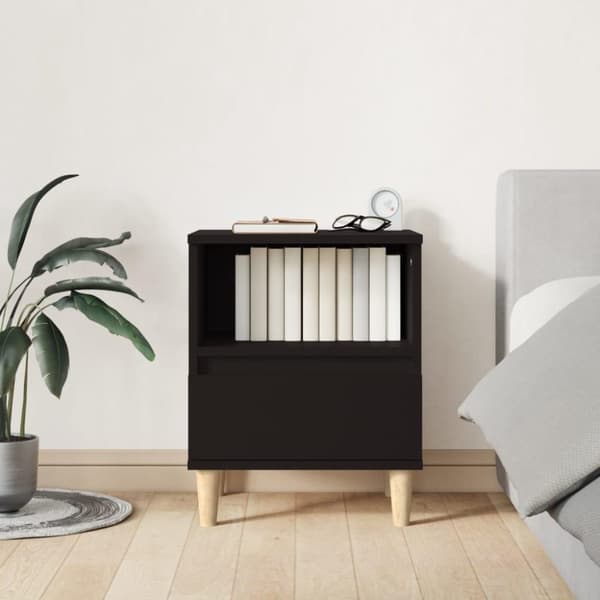 vidaXL Nattbord 2 stk svart 40x35x50