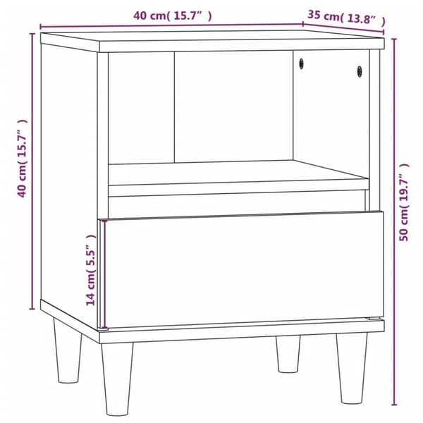 vidaXL Nattbord 2 stk svart 40x35x50