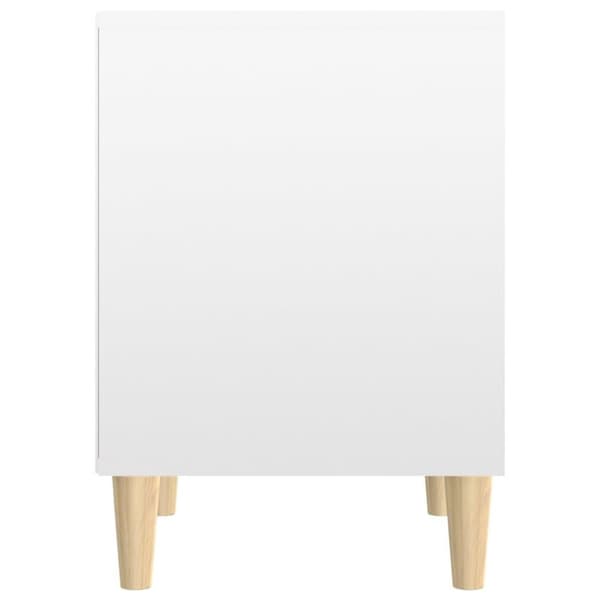 vidaXL Sängbord vit högglans 40x35x50 cm konstruerat trä