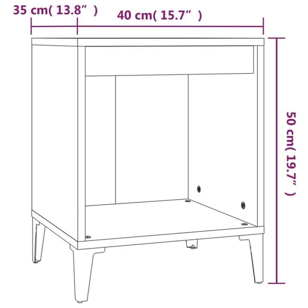 vidaXL Sängbord svart 40x35x50 cm
