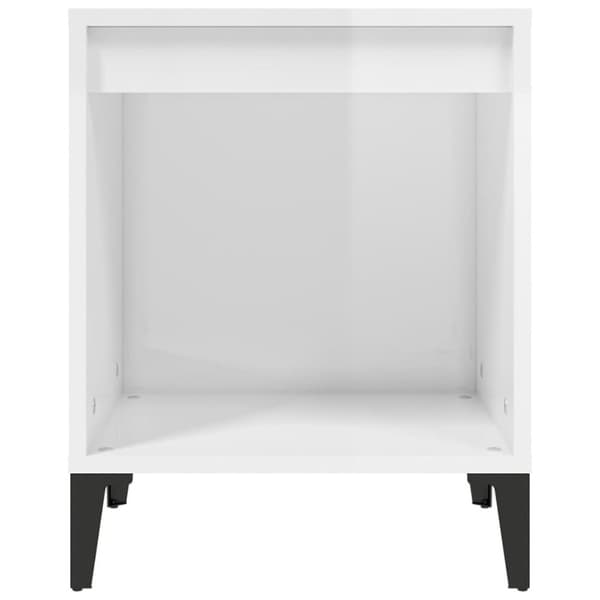 vidaXL Nattbord 2 stk høyglans hvit 40x35x50 cm