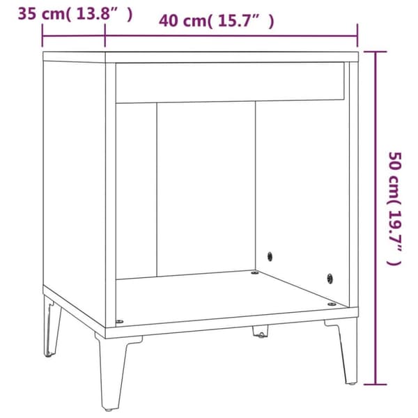 vidaXL Nattbord 2 stk høyglans hvit 40x35x50 cm