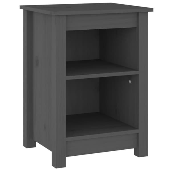 vidaXL Yöpöydät 2 kpl harmaa 40x35x55 cm täysi mänty