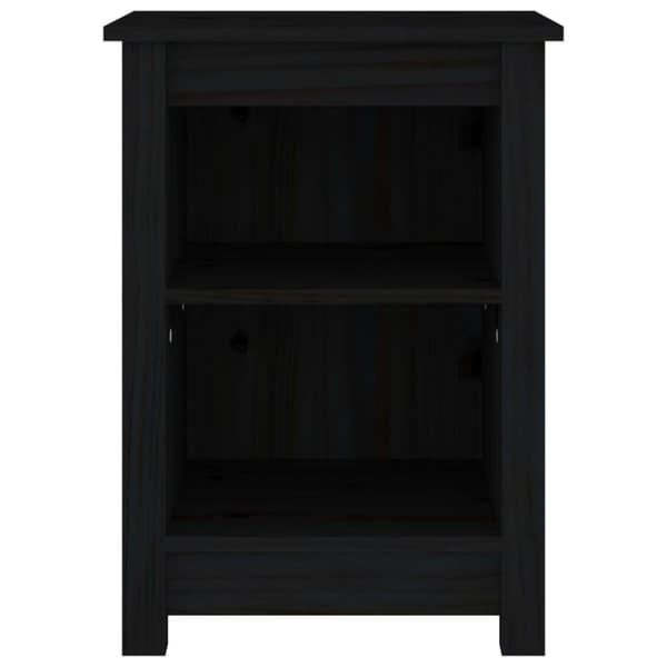 vidaXL sengebord 40x35x55 cm massivt fyrretræ sort