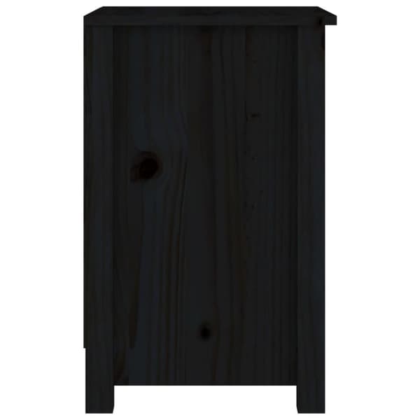 vidaXL sengebord 40x35x55 cm massivt fyrretræ sort