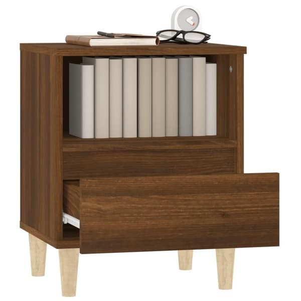 vidaXL sengeborde 2 stk. 40x35x50 cm brun egetræsfarve