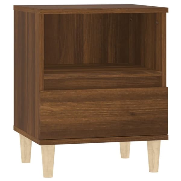 vidaXL sengeborde 2 stk. 40x35x50 cm brun egetræsfarve