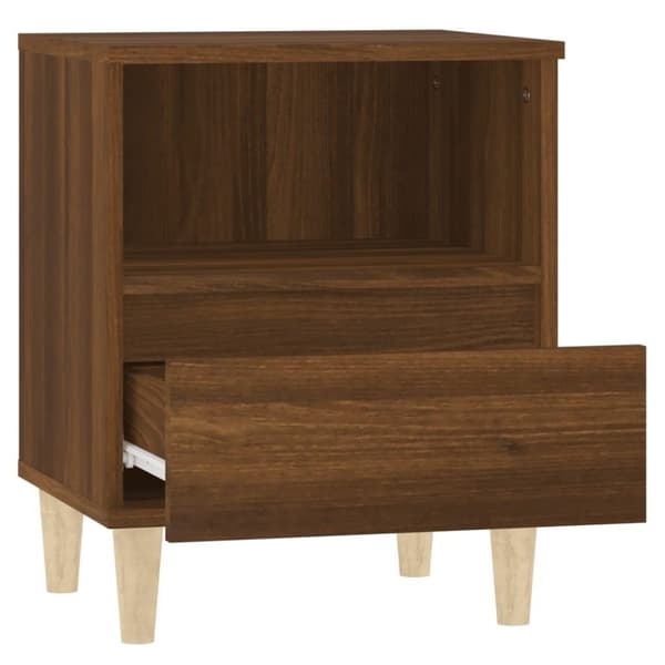 vidaXL sengeborde 2 stk. 40x35x50 cm brun egetræsfarve