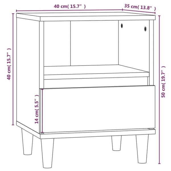 vidaXL sengeborde 2 stk. 40x35x50 cm brun egetræsfarve