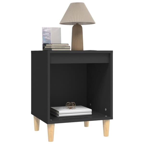 vidaXL sengeborde 2 stk. 40x35x50 cm sort