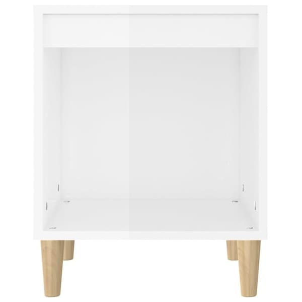 vidaXL Yöpöytä korkeakiilto valkoinen 40x35x50 cm tekninen puu