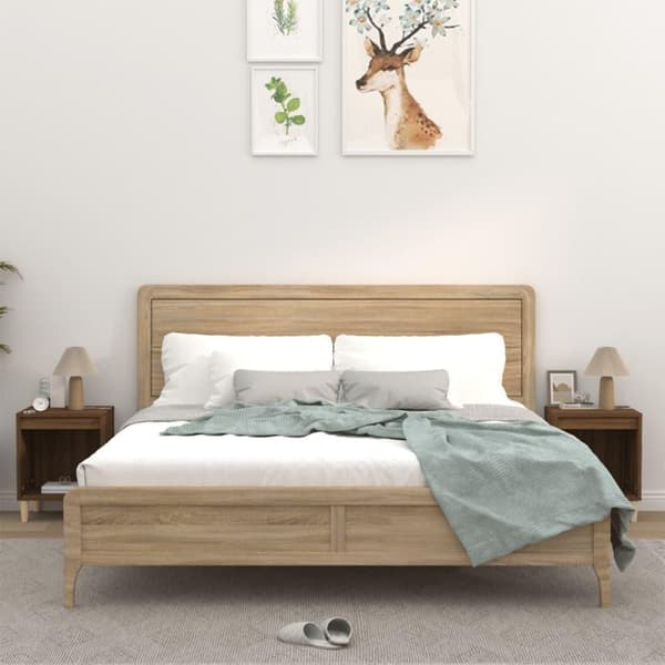 vidaXL Yöpöydät 2 kpl ruskea tammi 40x35x50 cm