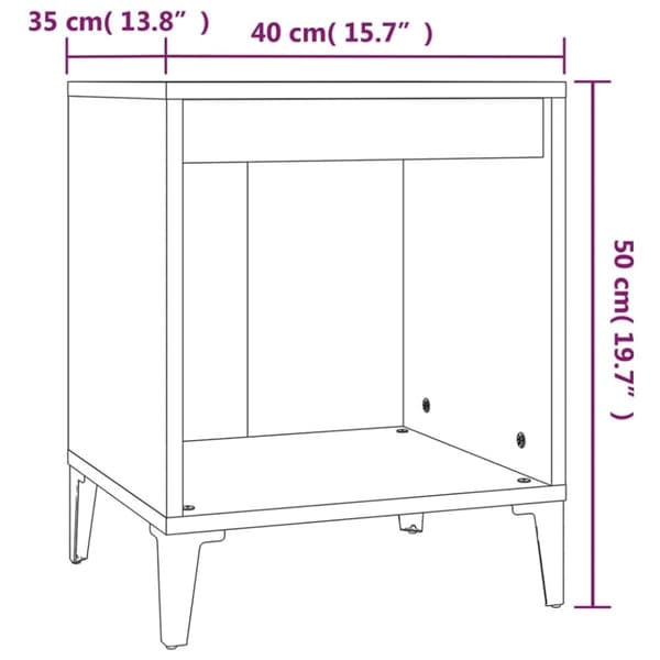 vidaXL sengeborde 2 stk. 40x35x50 cm sonoma-eg