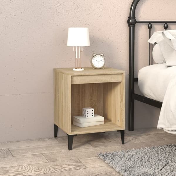 vidaXL sengeborde 2 stk. 40x35x50 cm sonoma-eg