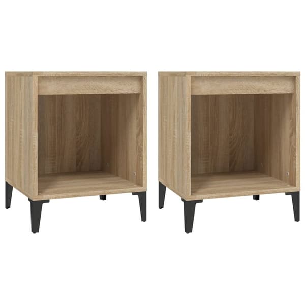vidaXL sengeborde 2 stk. 40x35x50 cm sonoma-eg