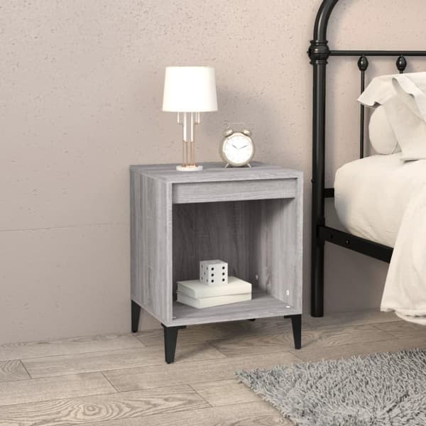 vidaXL sengeborde 2 stk. 40x35x50 cm grå sonoma