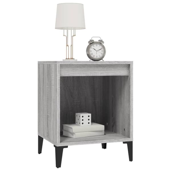 vidaXL sengeborde 2 stk. 40x35x50 cm grå sonoma