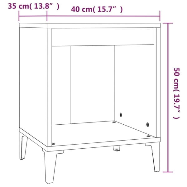 vidaXL sengeborde 2 stk. 40x35x50 cm grå sonoma