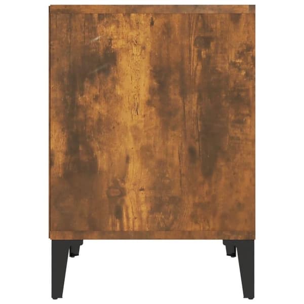 vidaXL sengeborde 2 stk. 40x35x50 cm røget egetræsfarve