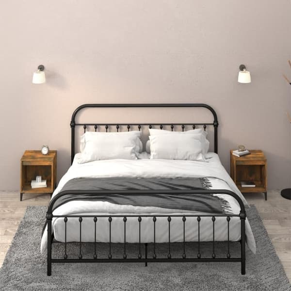vidaXL sengeborde 2 stk. 40x35x50 cm røget egetræsfarve