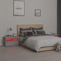 Miniatyrbilde 6 av 11: vidaXL Nattbord 2 stk med LED-lys grå sonoma 60x35x40 cm