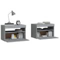 Miniatyrbilde 7 av 11: vidaXL Nattbord 2 stk med LED-lys grå sonoma 60x35x40 cm