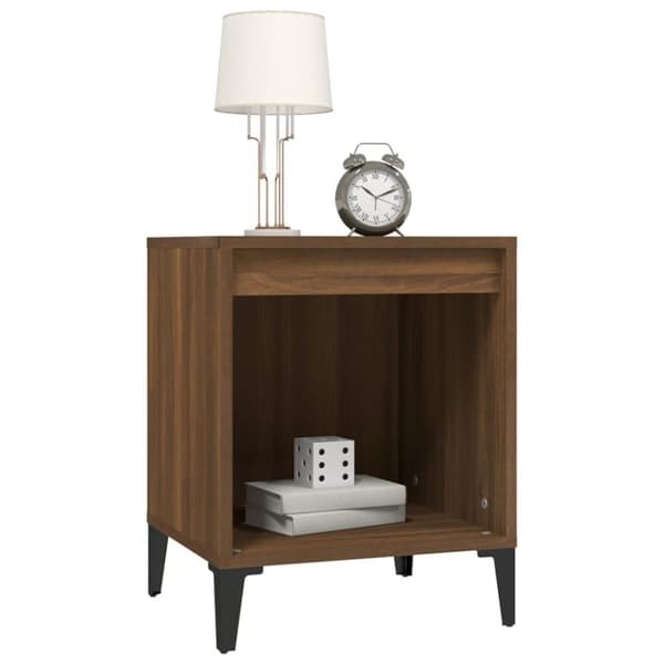 vidaXL sengeborde 2 stk. 40x35x50 cm brun egetræsfarve