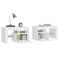 Pikkukuva 7 / 11: vidaXL Yöpöydät 2 kpl LED-valoilla valkoinen 70x36,5x40 cm