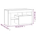Pikkukuva 11 / 11: vidaXL Yöpöydät 2 kpl LED-valoilla valkoinen 70x36,5x40 cm