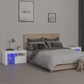 Pikkukuva 1 / 11: vidaXL Yöpöydät 2 kpl LED-valoilla valkoinen 70x36,5x40 cm