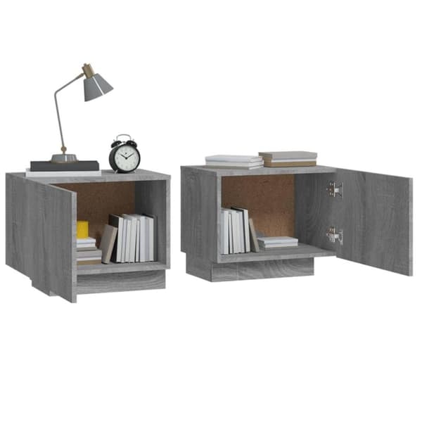 vidaXL sengebord 100x35x40 cm konstrueret træ grå sonoma-eg
