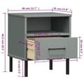 Miniatyrbillede 7 af 8: vidaXL sengebord med metalben OSLO massivt fyrretræ grå