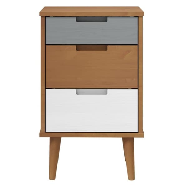 vidaXL Sängbord MOLDE brun 40x35x65 cm massiv furu