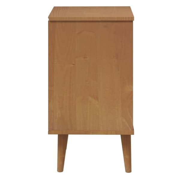 vidaXL Sängbord MOLDE brun 40x35x65 cm massiv furu