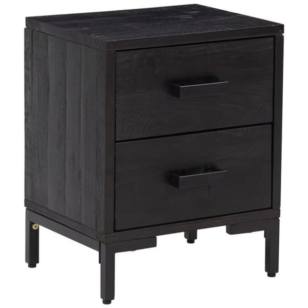 vidaXL Nattbord svart 36x30x45 cm heltre furu